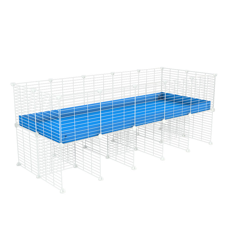 a 5x2 CC cage for guinea pigs with a stand blue correx and 9x9 white CC grids sold in USA by kavee