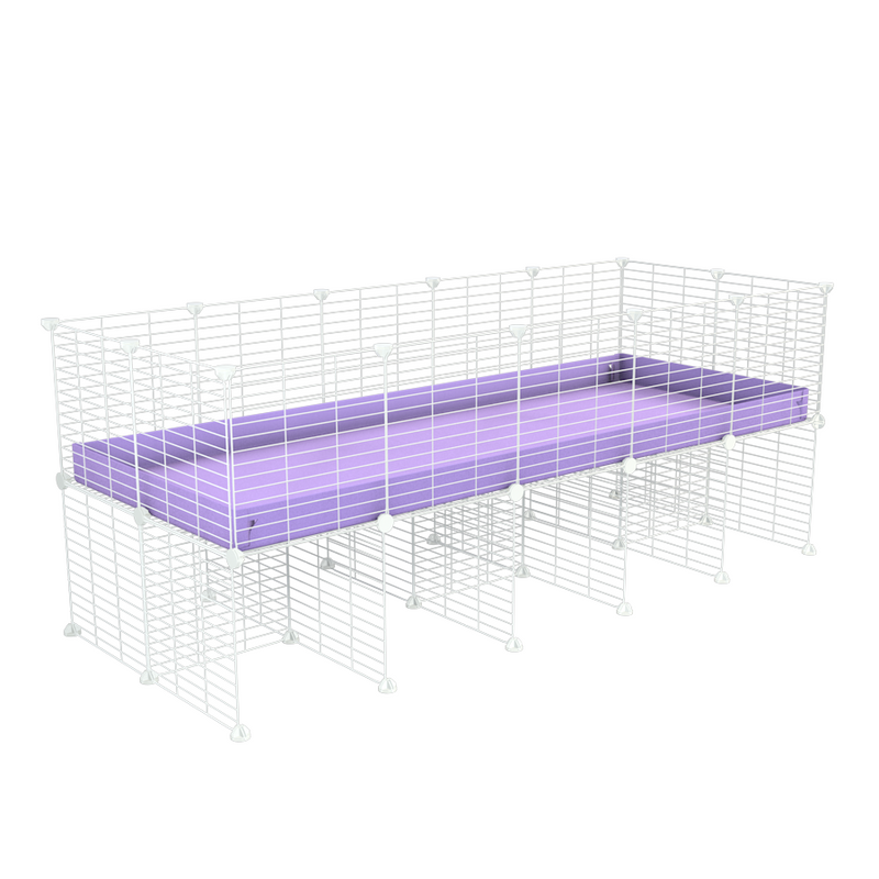 a 5x2 CC cage for guinea pigs with a stand purple lilac pastel correx and 9x9 white CC grids sold in USA by kavee