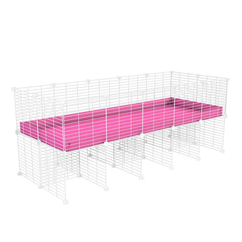a 5x2 CC cage for guinea pigs with a stand pink correx and 9x9 white grids sold in USA by kavee