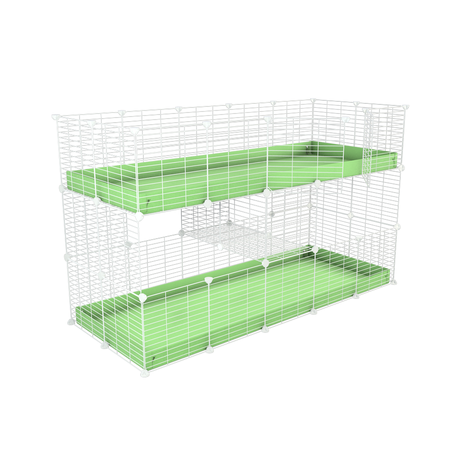 White Two Tier 5x2 C&C Double Cage