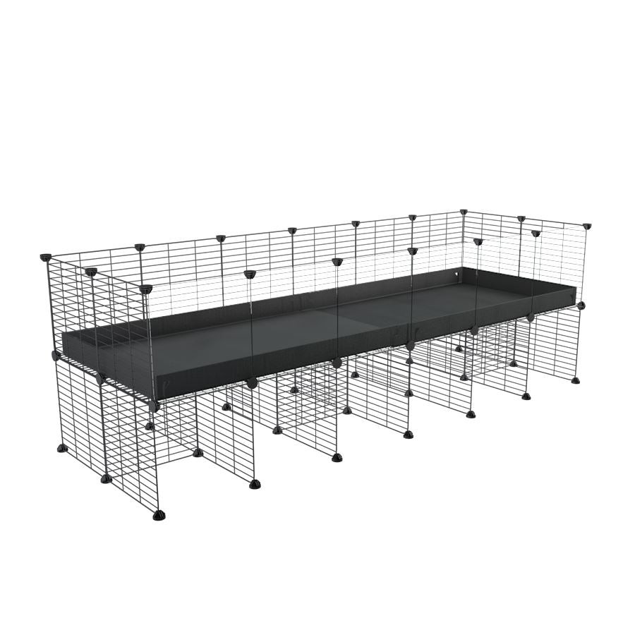 a 6x2 CC cage with clear transparent plexiglass acrylic panels  for guinea pigs with a stand black correx and grids sold in USA by kavee