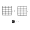 Composition of a 4x4 outdoor modular run with baby bars safe C&C grids for guinea pigs or Rabbits by brand kavee