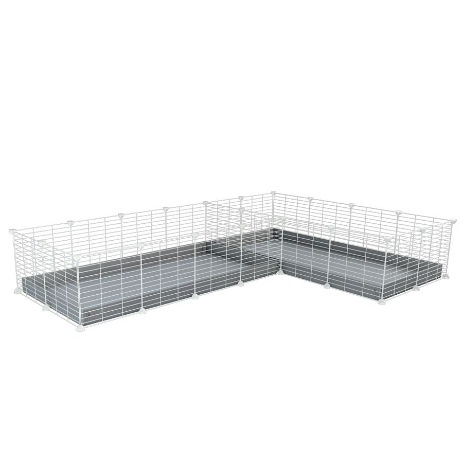 White L-Shape 8x2 C&C Cage with Divider