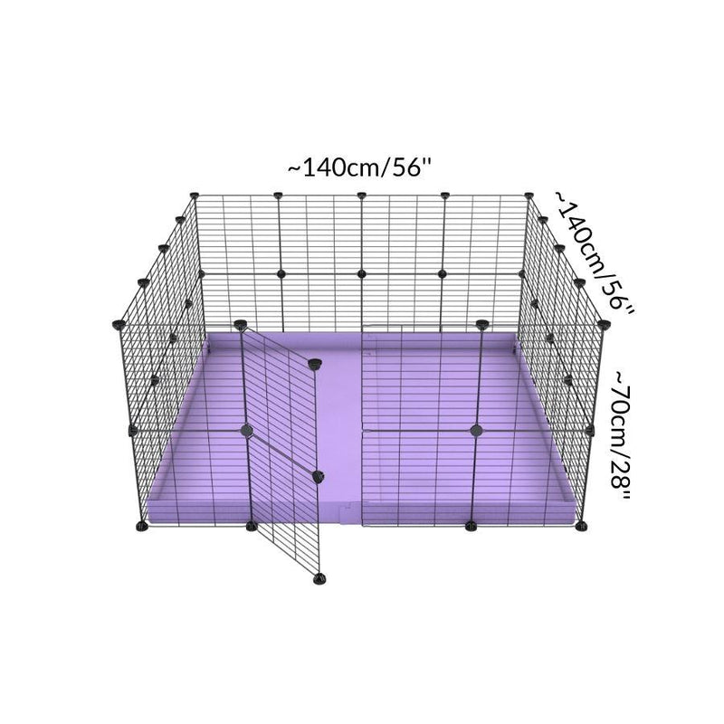 Dimension for A 4x4 C&C rabbit cage with safe small meshing baby bars grids and purple coroplast by kavee USA