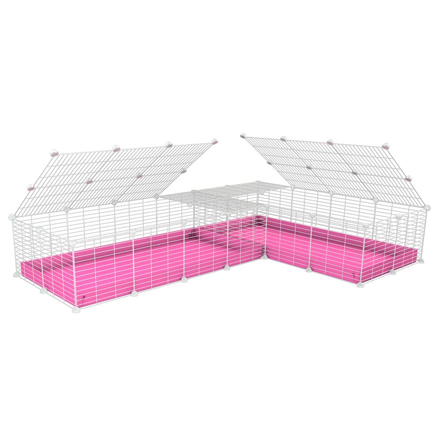 White L-Shape 8x2 C&C Cage with Divider