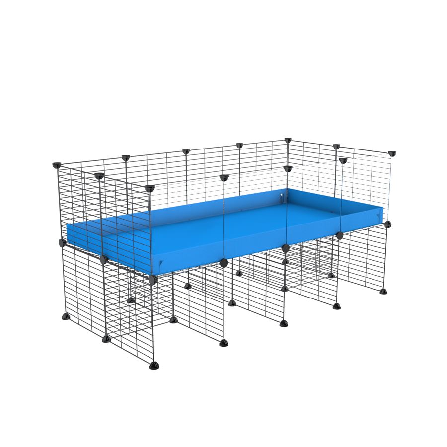 a 4x2 CC cage with clear transparent plexiglass acrylic panels  for guinea pigs with a stand blue correx and grids sold in USA by kavee