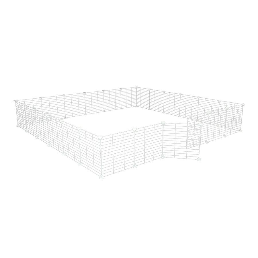 a 6x6 outdoor modular playpen with small hole safe C&C white grids for guinea pigs or Rabbits by brand kavee 