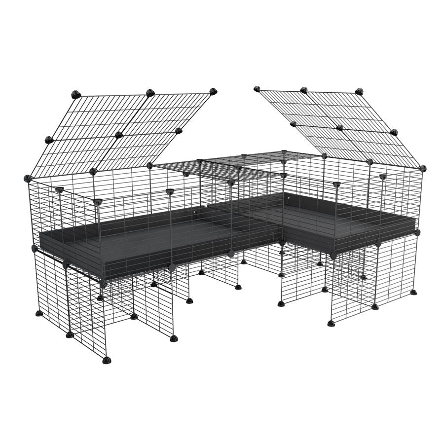 L-Shape 6x2 C&C Cage with Divider & Stand