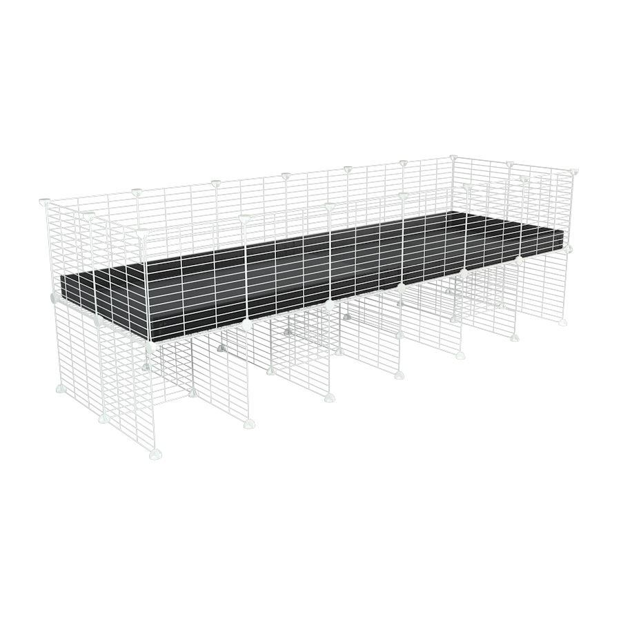 a 6x2 CC cage for guinea pigs with a stand black correx and 9x9 white grids sold in USA by kavee