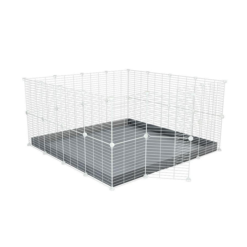 A 4x4 C&C rabbit cage with safe baby bars white C and C grids gray coroplast by kavee USA