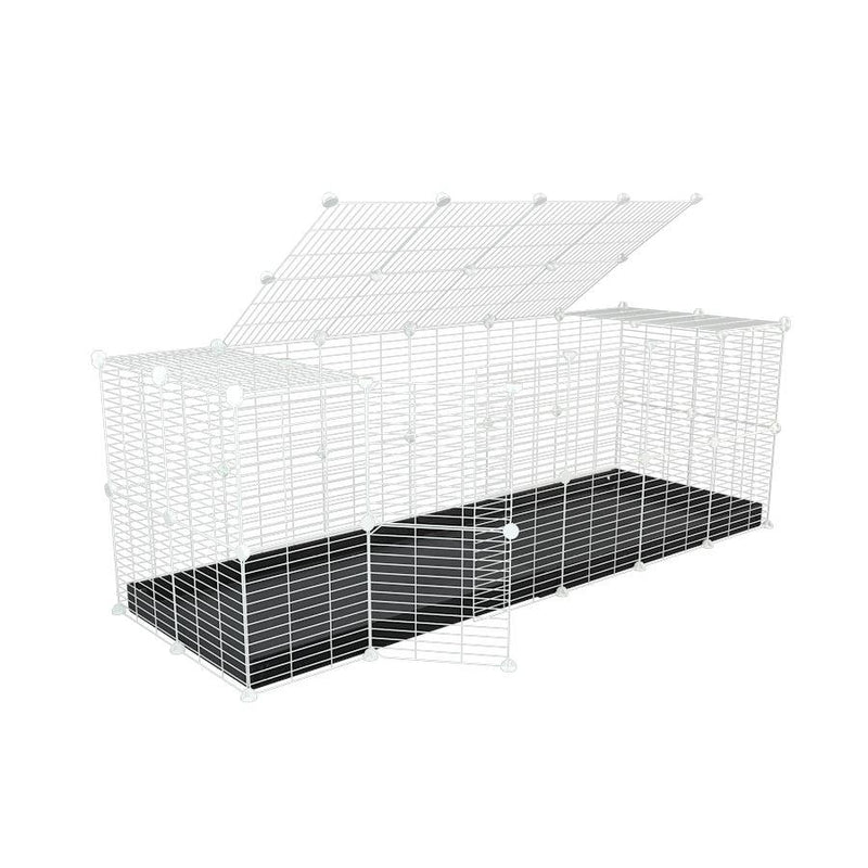 A 6x2 C and C rabbit cage with a top and safe small size baby proof white C and C grids and black coroplast by kavee USA