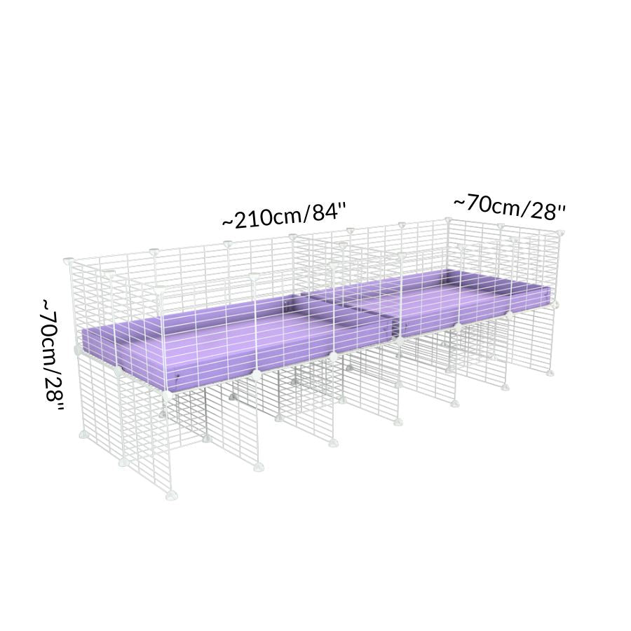 Size and dimension of a 6x2 white C&C cage with divider stand for guinea pigs fighting or quarantine from brand kavee