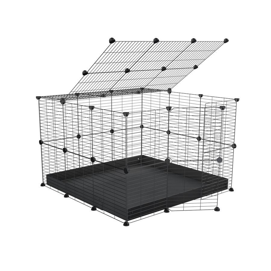 A 3x3 C and C rabbit cage with safe small size baby grids and black coroplast by kavee USA