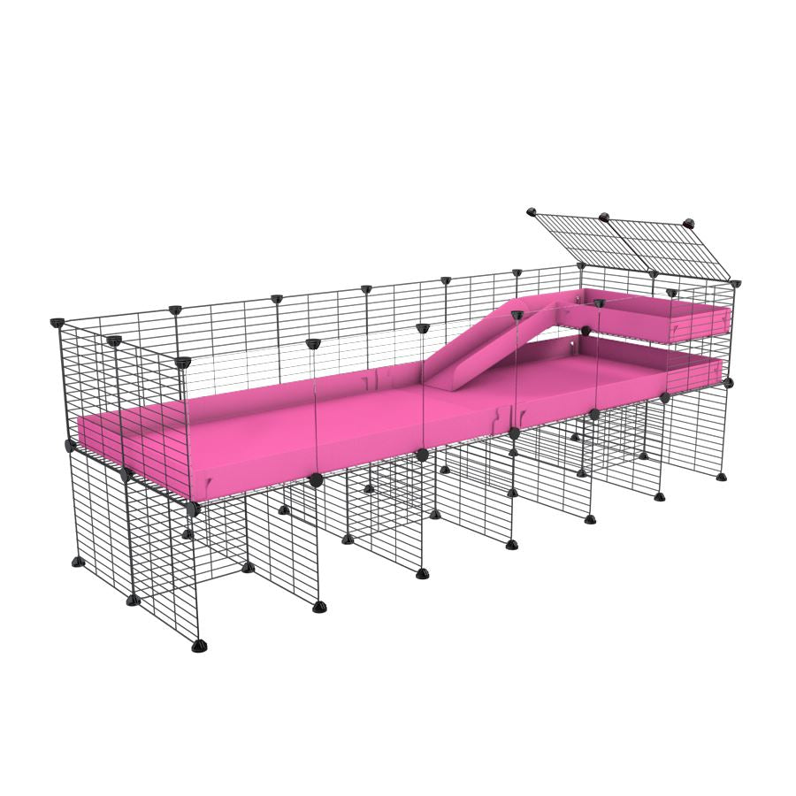 6x2 Clear C&C Cage with Loft, Ramp & Stand