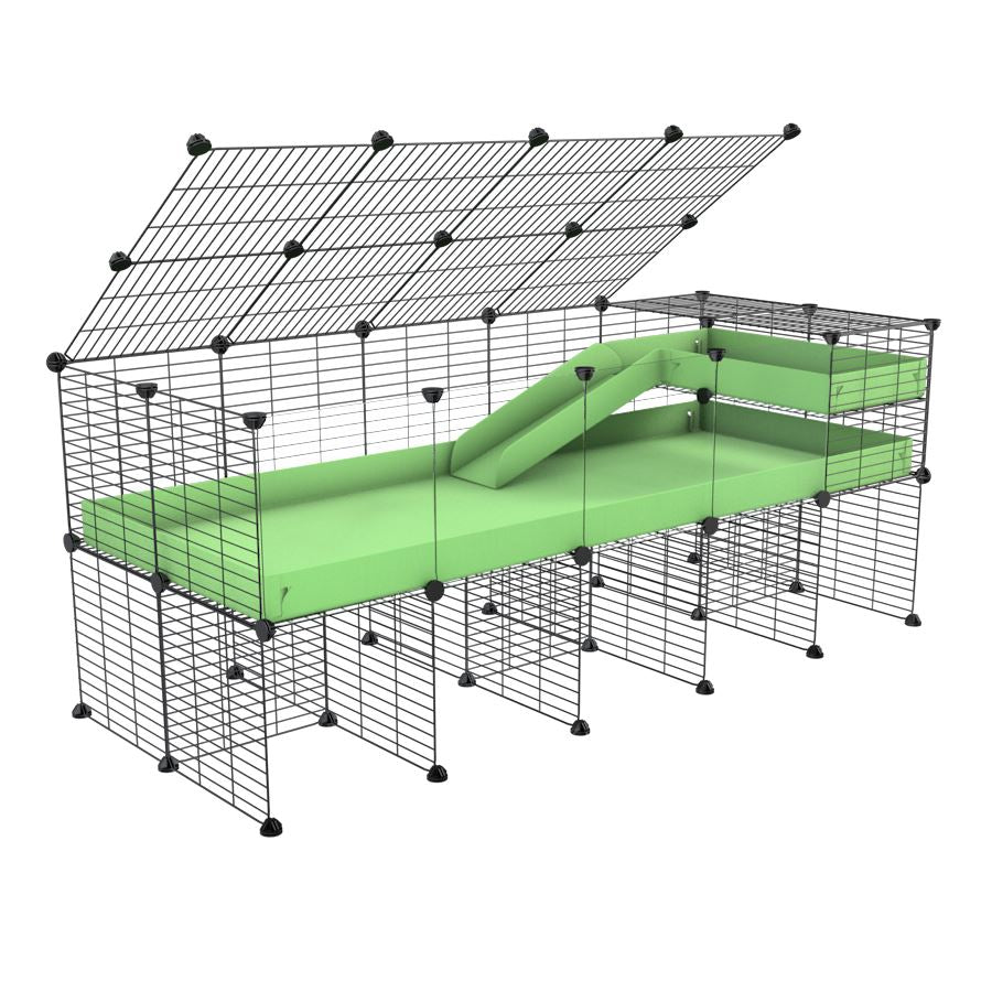 5x2 Clear C&C Cage with Loft, Ramp, and Stand