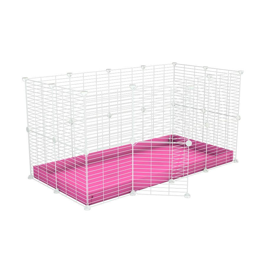 A 4x2 C&C rabbit cage with safe small hole white CC grids pink coroplast by kavee USA