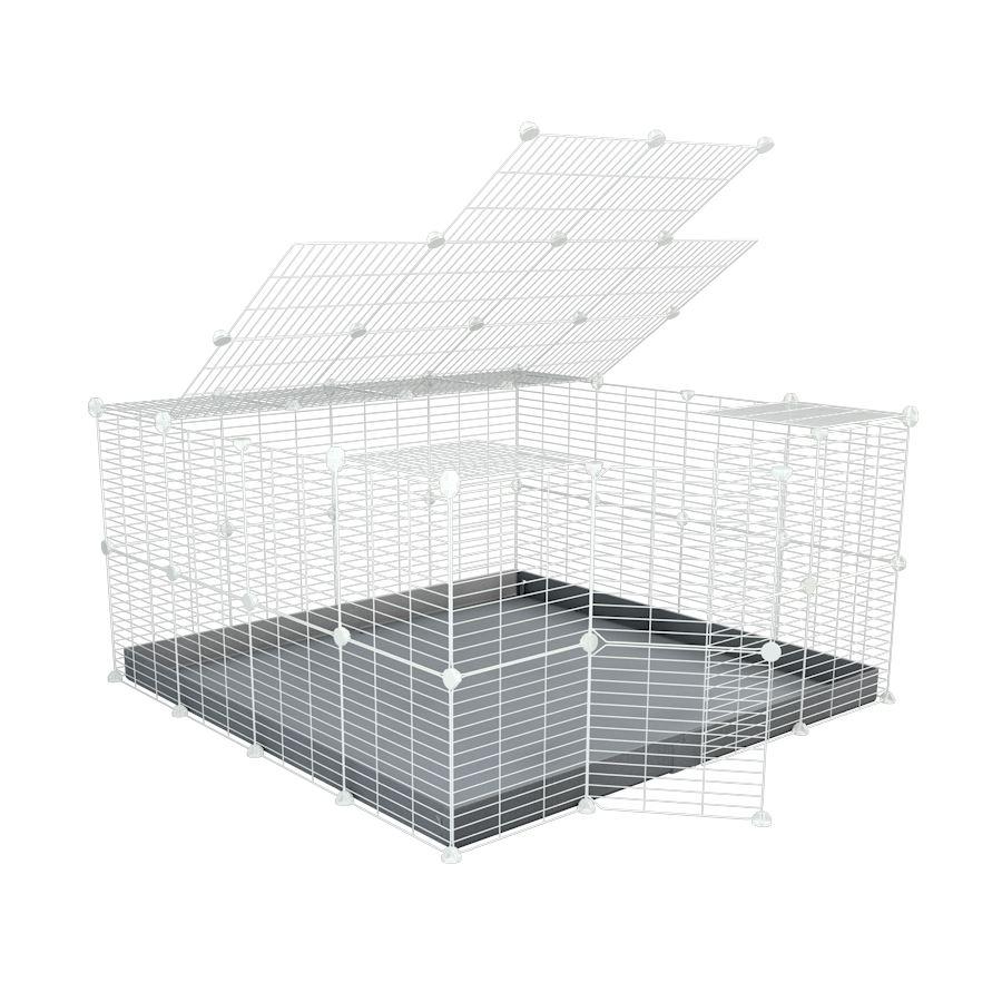 White C&C Cage for Rabbits 4x4 Kavee C&C Cages USA