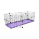 A 6x2 C and C rabbit cage with safe small size hole baby grids and purple coroplast by kavee USA