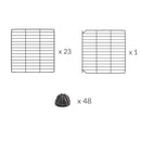 Composition of a 6x6 outdoor modular playpen with small hole safe C&C grids for guinea pigs or Rabbits by brand kavee