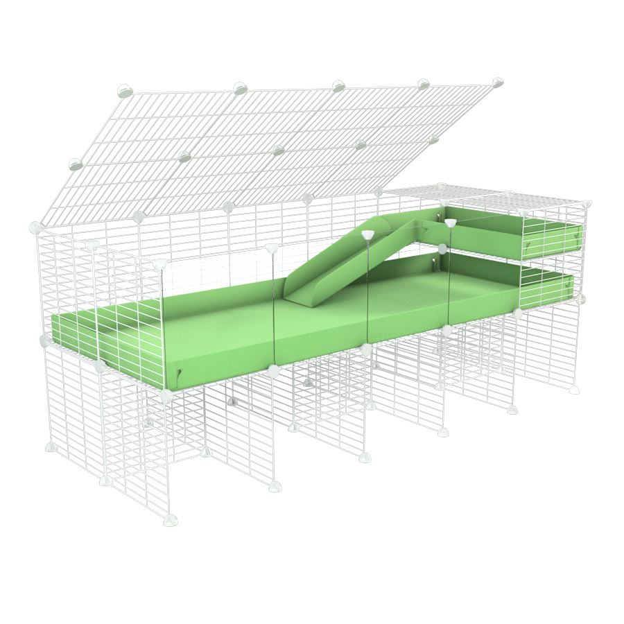 5x2 Clear C&C Cage with Loft, Ramp, and Stand