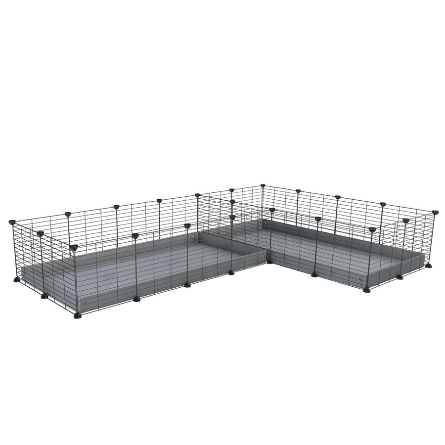 L-Shape 8x2 C&C Cage with Divider Guinea Pigs Quarantine Cage