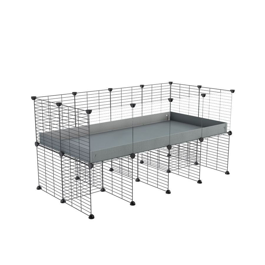 a 4x2 CC cage with clear transparent plexiglass acrylic panels  for guinea pigs with a stand gray correx and grids sold in USA by kavee