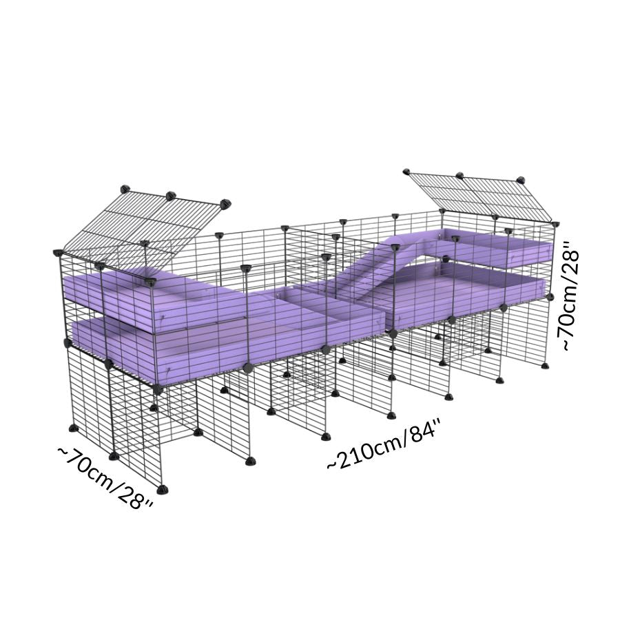 Size and dimension of a 6x2 C&C cage with divider stand loft ramp for guinea pigs fighting or quarantine from brand kavee