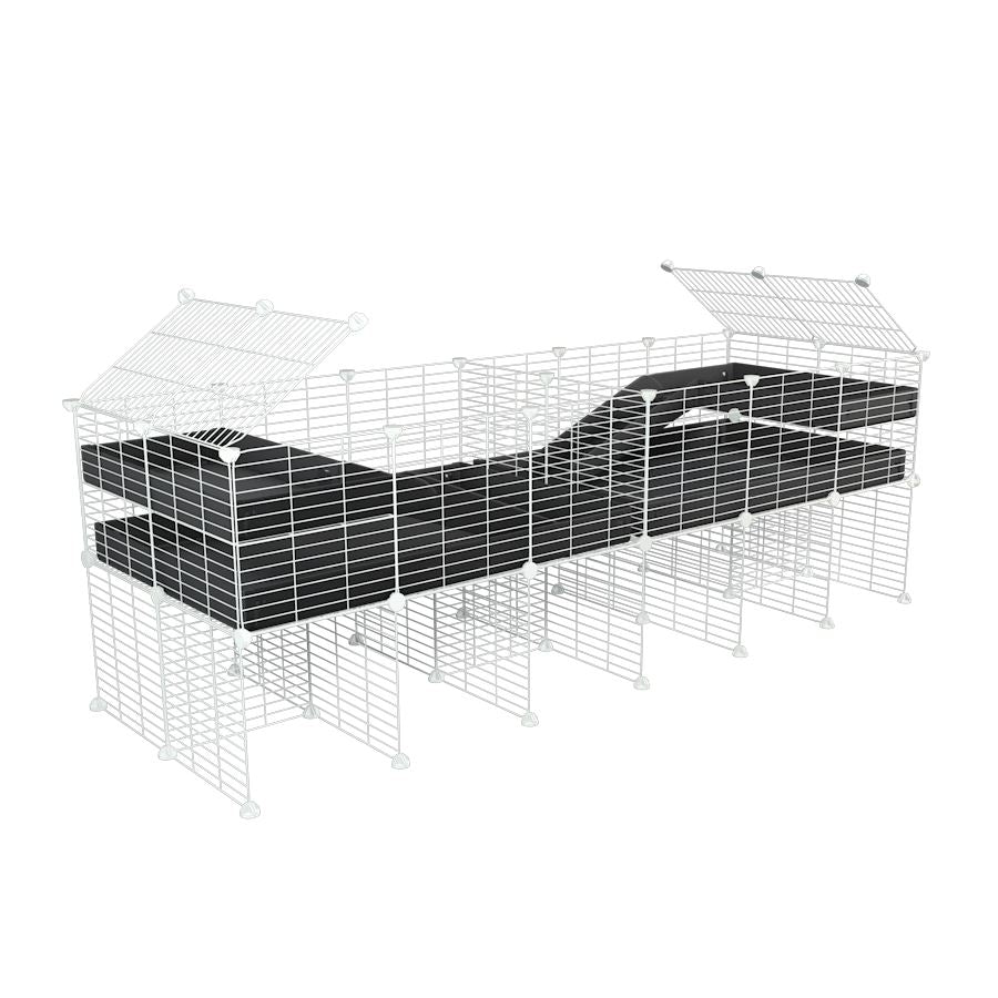 White 6x2 C&C Cage with Divider, Loft & Stand