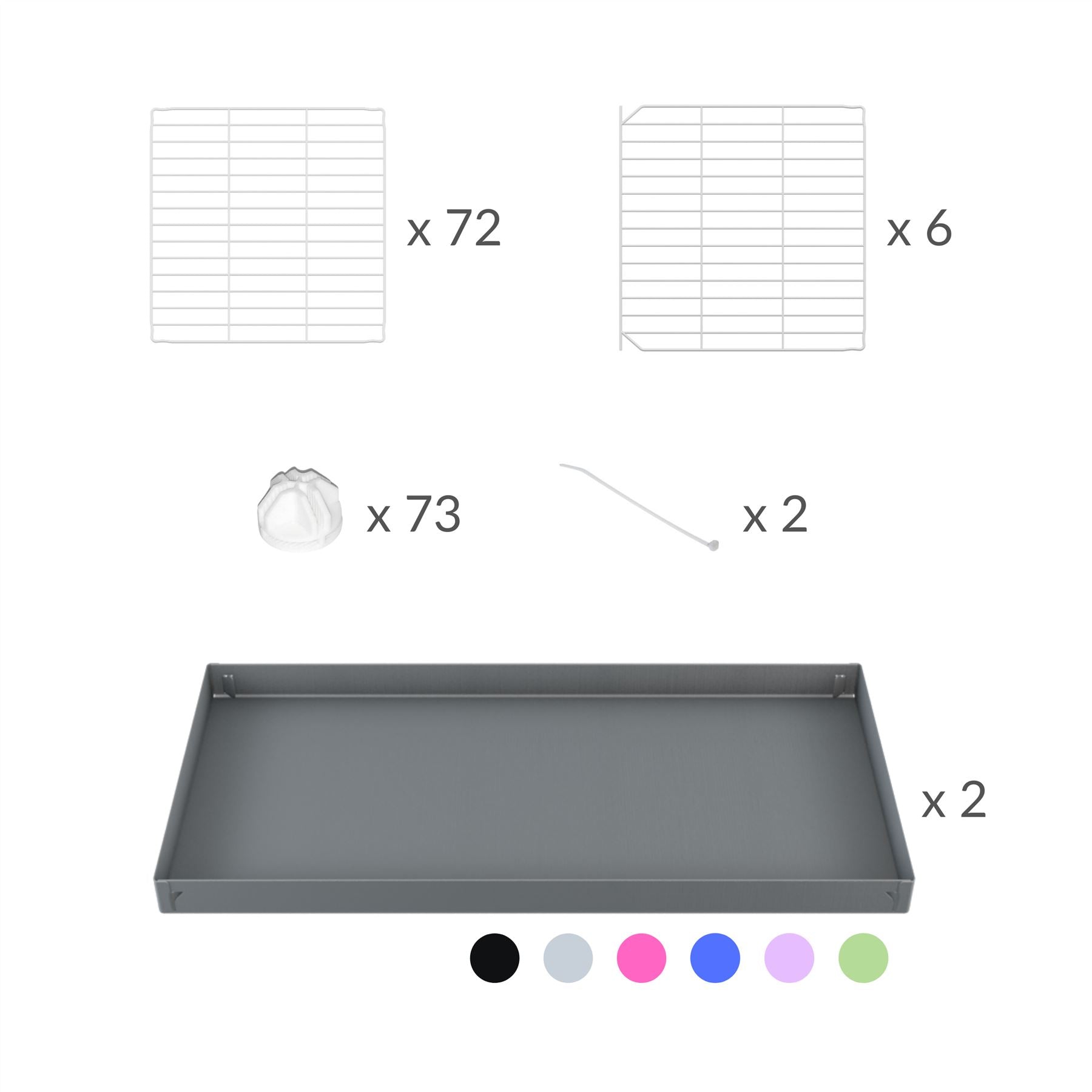 Material for A 2x8 L-shape white C and C cage with lid divider stand for guinea pigs fighting or quarantine from brand kavee